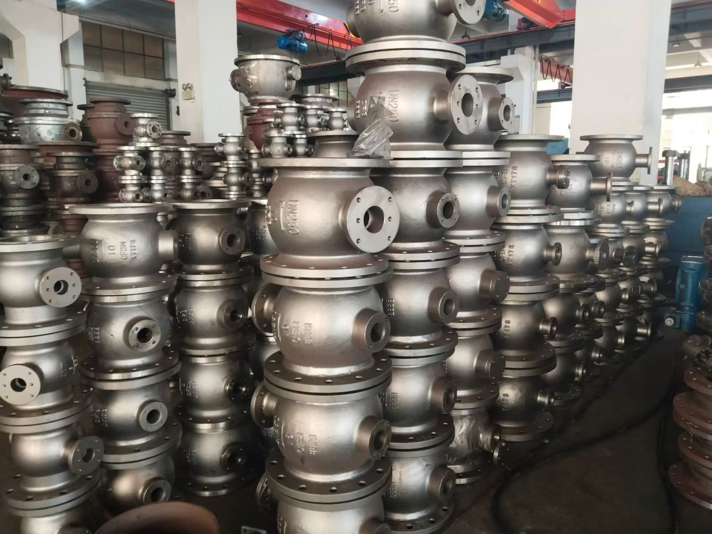 Stainless steel valves arranged before pressure testing